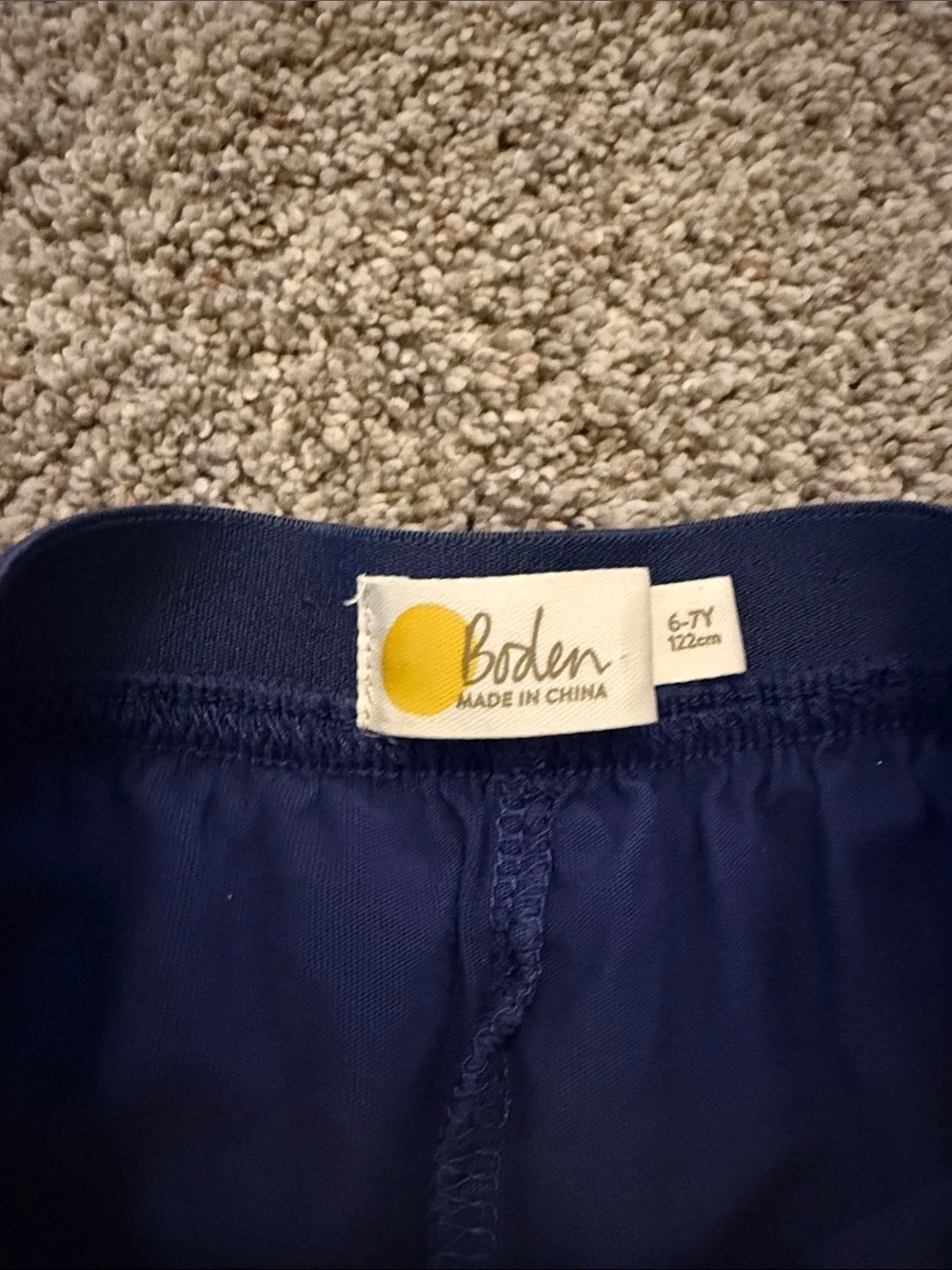 Boden Girls Navy Ruffle Layered skort with Gold Polka Dots size 6-7Y